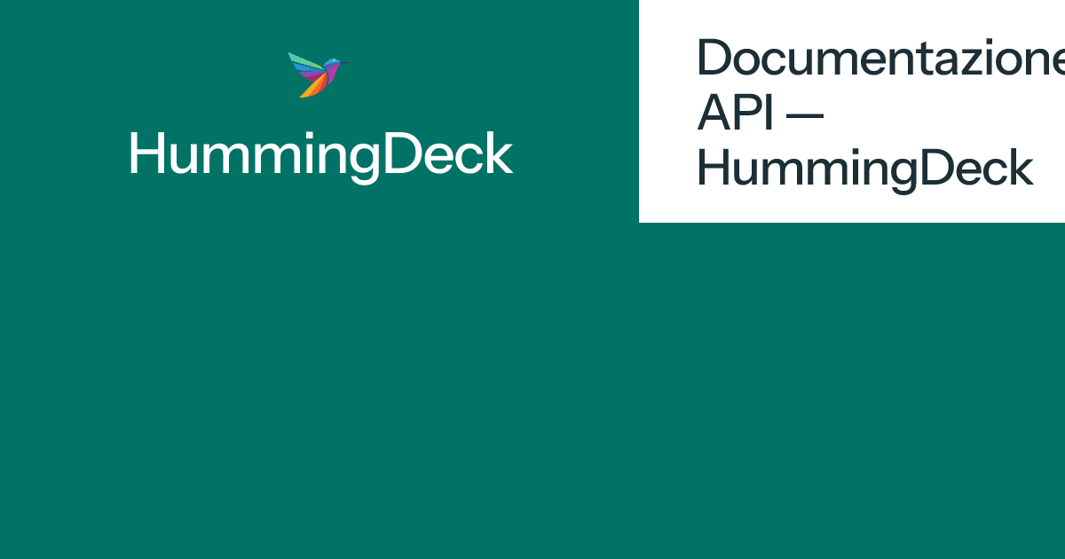 Documentazione API — HummingDeck